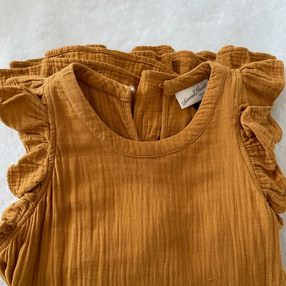 Universal Thread Gauze Yellow Sleeveless Maxi Sundress - Picture 7 of 8